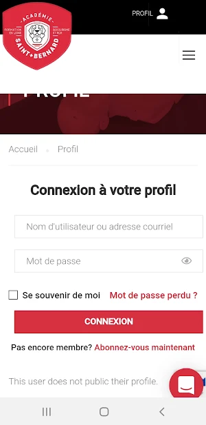 Connexion - SBA Screenshot 1