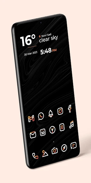 Aline Orange: linear icon pack Screenshot 2