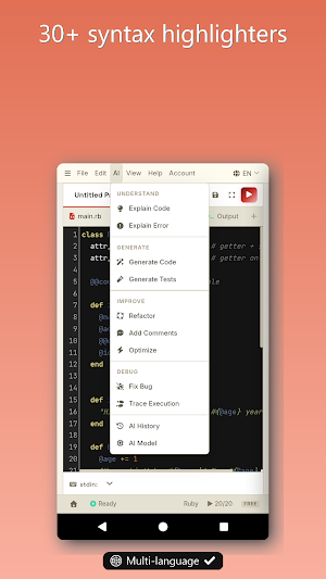 Ruby IDE, Compiler & AI Screenshot 3