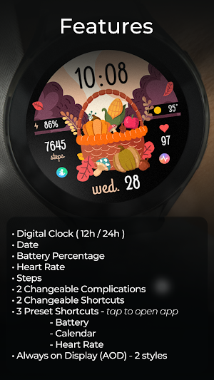 TVV Autumn 3 Watch Face Screenshot 2