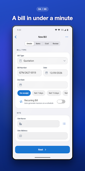 Waves Bill: GST & VAT Invoice Screenshot 3