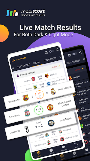 mobiSCORE - Today Match Table Screenshot 0