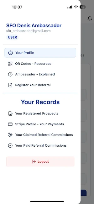 SFO - Ambassador Referral Screenshot 0