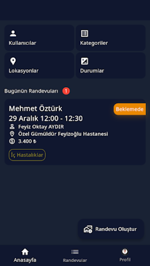 Randevu Takip Smartsheet screenshot 1