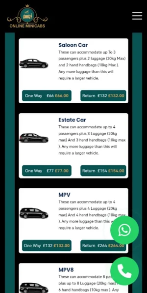Online Mini Cabs Screenshot 2