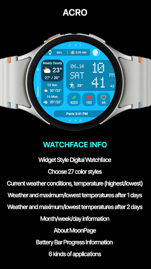 ACRO Digital Weather Watchface Screenshot 1