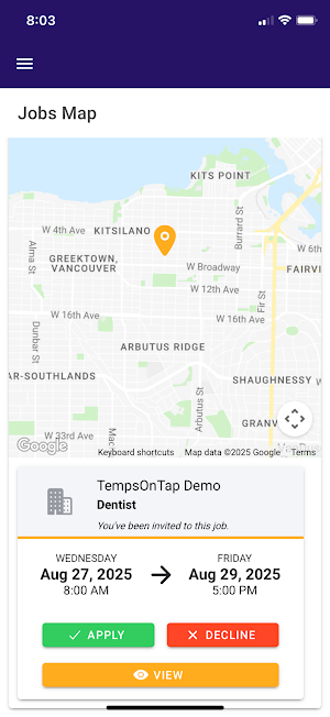 Temps On Tap Screenshot 2