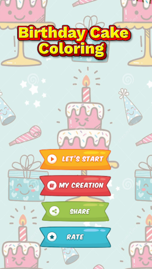 birthday cake coloring game Screenshot 1