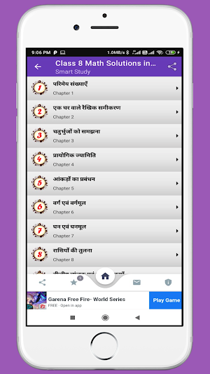 8th Math Solutions in Hindi Screenshot 1
