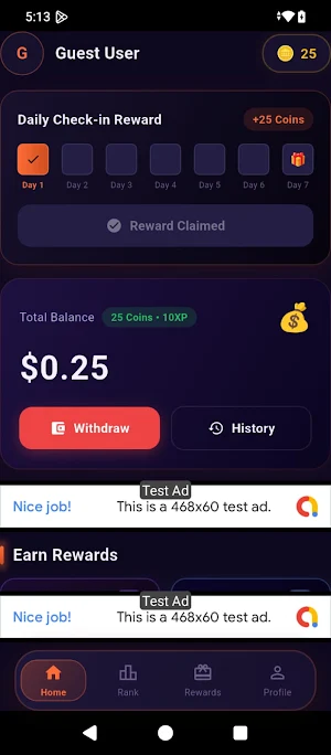 Earn Addaa: Watch & Earn Screenshot 0
