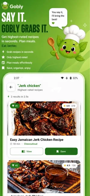 Gobly-AI Recipe & MealPlanner Screenshot 1