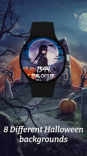 Anime Girl Halloween WatchFace Screenshot 0
