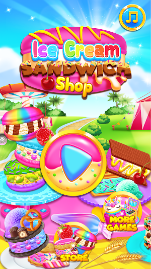 Rainbow Ice Cream Sandwich Maker🌈 Ice Cream Shop Screenshot 0