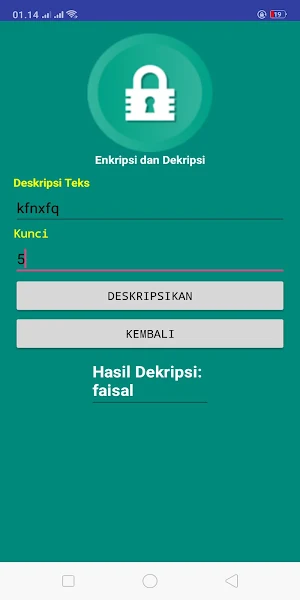 Kriptografi caesar Screenshot 1
