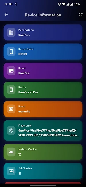 Device Info Screenshot 1