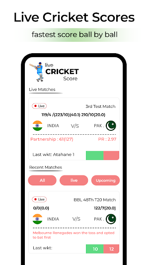 Indi Cricket - Live Cricket TV Screenshot 1
