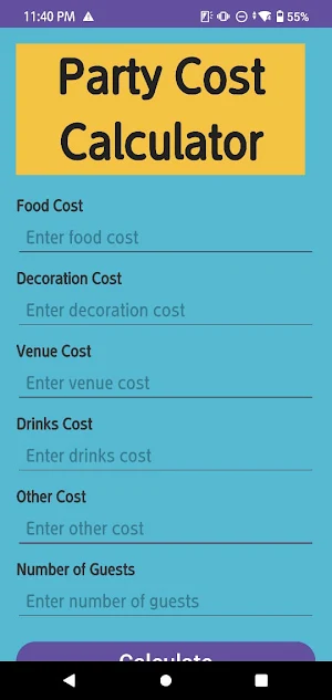 Party Cost Calculator Screenshot 3