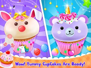 Unicorn Cupcake Baking Kitchen: Dessert Games Screenshot 1