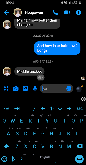 Keyboard Theme Flat Black Blue Screenshot 3