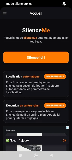 SilenceMe Automatize silence Screenshot 0