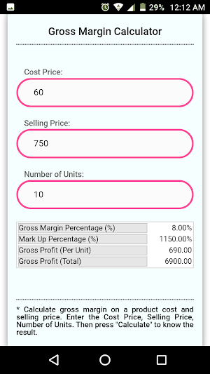 Gross Margin Calculator Screenshot 1