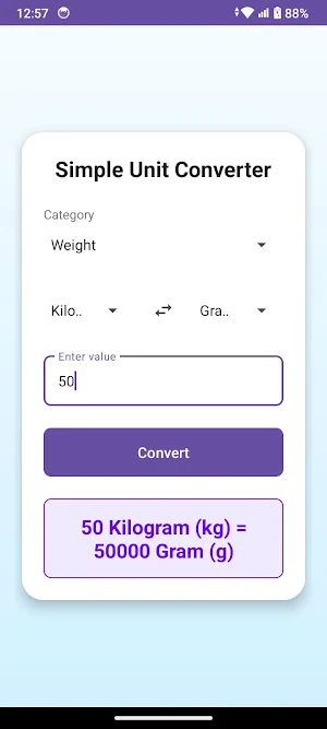 Simple Unit Converter Screenshot 1