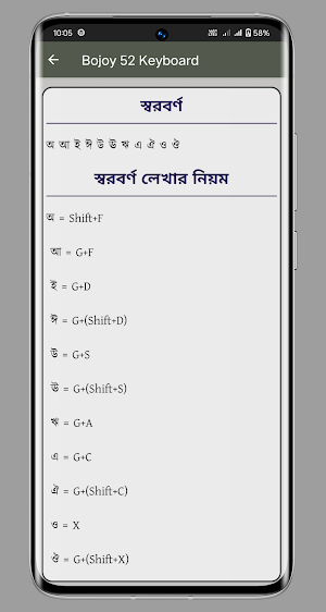 বিজয় বায়ানো কিবোর্ড সর্টকাট Screenshot 3