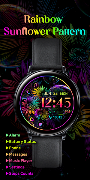Rainbow Sunflower_Watchface Screenshot 0