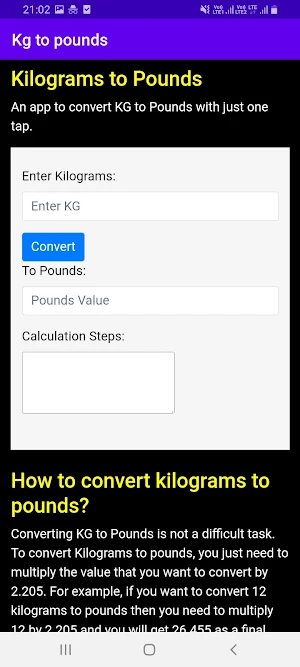 Kilograms to Pounds (KG to LB) Screenshot 0