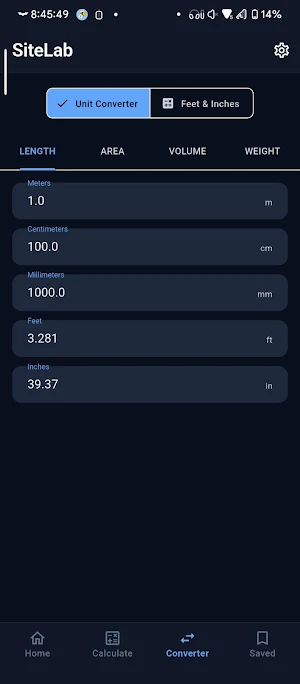 SiteLab: Construct Calculator Screenshot 2
