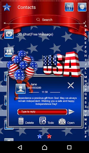 Independence Day Go SMS theme Screenshot 1