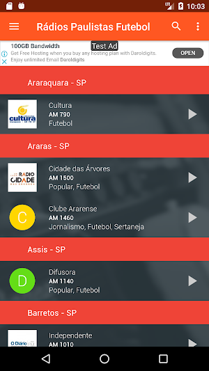 Rádios Paulistas de Futebol - AM e FM de SP Screenshot 3