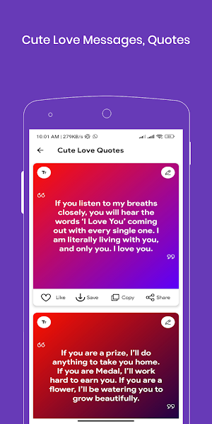 Love Messages - Romantic SMS Screenshot 3