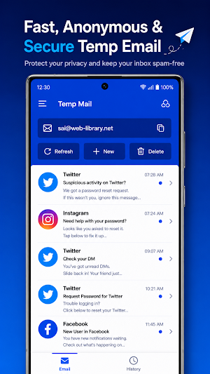 Temp Mail - Temporary Email Screenshot 2