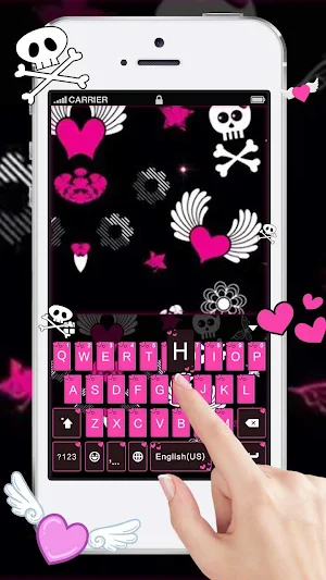 Pink Sexy Skull Keyboard Theme Screenshot 0