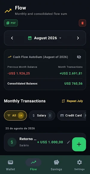 Personal Cash Flow Screenshot 2