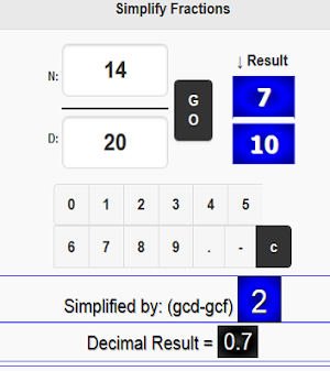 Calculator to Simplify or Reduce Fractions + GCD Screenshot 0