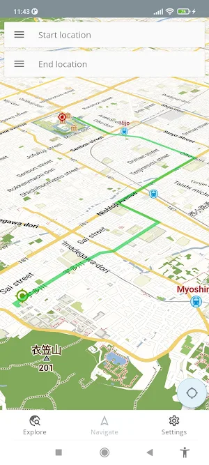 Kyoto Japan Offline Map Screenshot 1