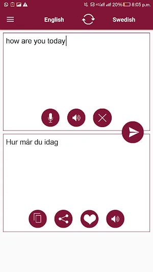 Swedish - English Translator Screenshot 2