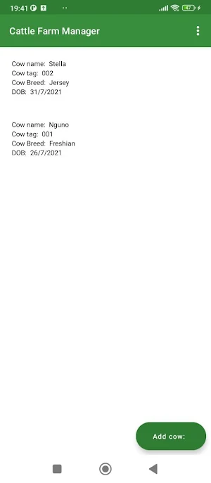 Cattle Management App Screenshot 0