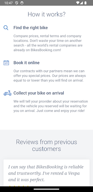 Bikes Booking app partner Screenshot 1