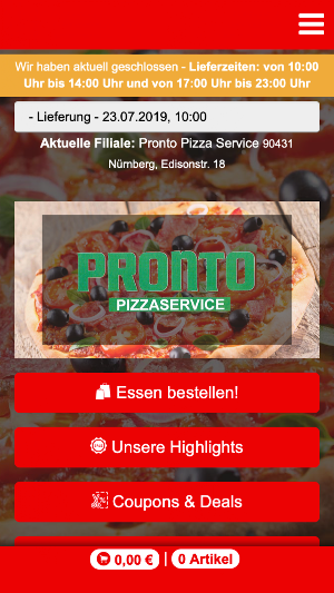 Pronto Pizza Screenshot 0