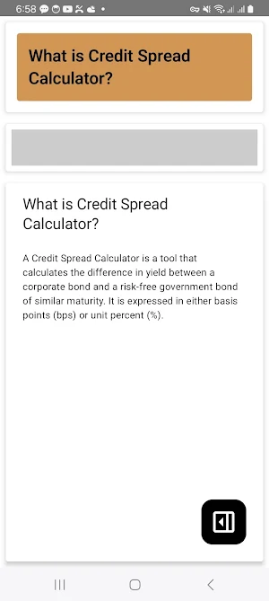 Credit Spread Calculator Screenshot 1