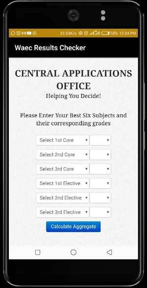 WAEC Results Checker Screenshot 1