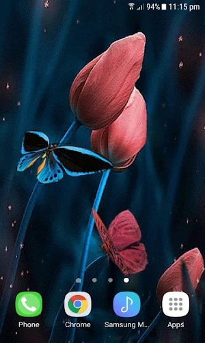 Tulip Flowers Butterfly LWP Screenshot 1