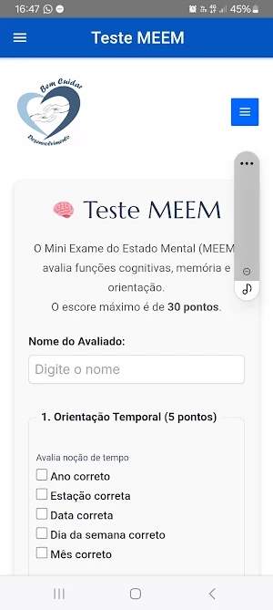 Mini-Exame do Estado Mental Screenshot 2