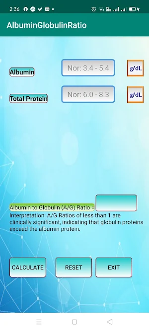AlbuminGlobulinRatio Screenshot 3