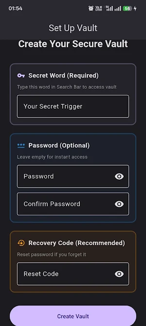 NoteVault – Secret File Locker Screenshot 1
