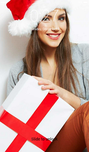 Santa girl Lock Screen Wallpap Screenshot 0