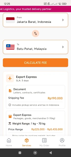 EParcel Logistics Screenshot 1